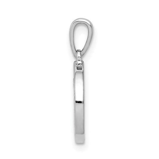 14K White Gold Diamond Paw Print Pendant