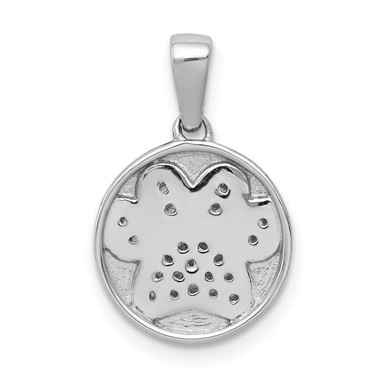 14K White Gold Diamond Paw Print Pendant
