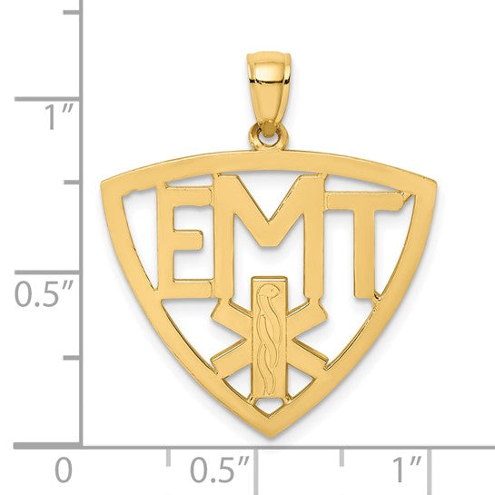 14K Yellow Gold EMT Shield Pendant