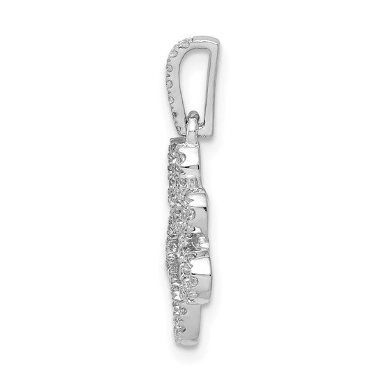 14K White Gold 1/4 Carat Diamond Dog Paw Print Pendant