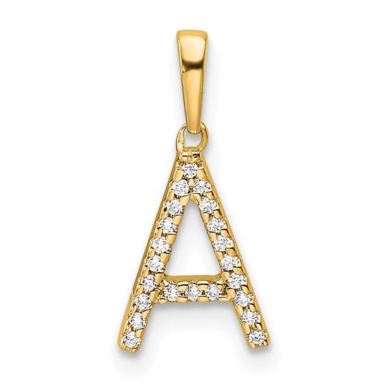 10K/14K White/Yellow Gold Natural Diamond Letter Initials A-Z