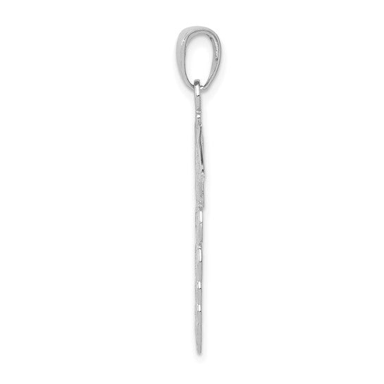 14K White Gold Medical Caduceus Snake Pendant