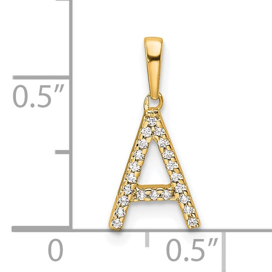 10K/14K White/Yellow Gold Natural Diamond Letter Initials A-Z