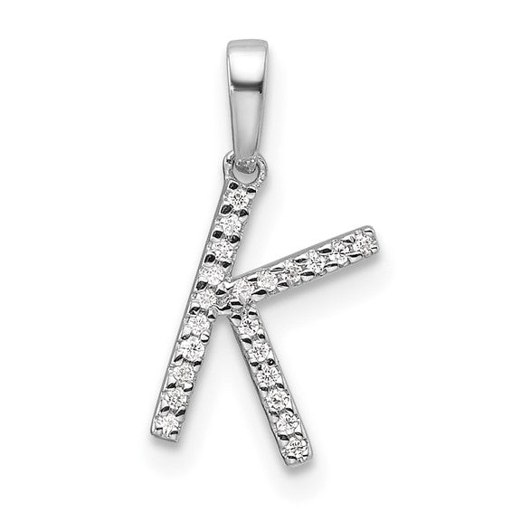 10K/14K White/Yellow Gold Natural Diamond Letter Initials A-Z