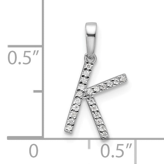 10K/14K White/Yellow Gold Natural Diamond Letter Initials A-Z