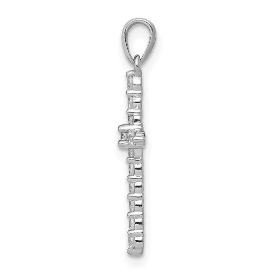 14K White Gold 1/4 Carat Diamond Cross Pendant