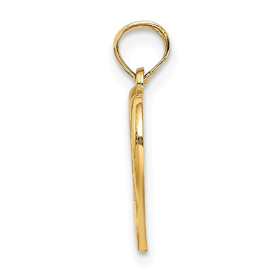 14K Yellow Gold Two Tone RN Heart Pendant