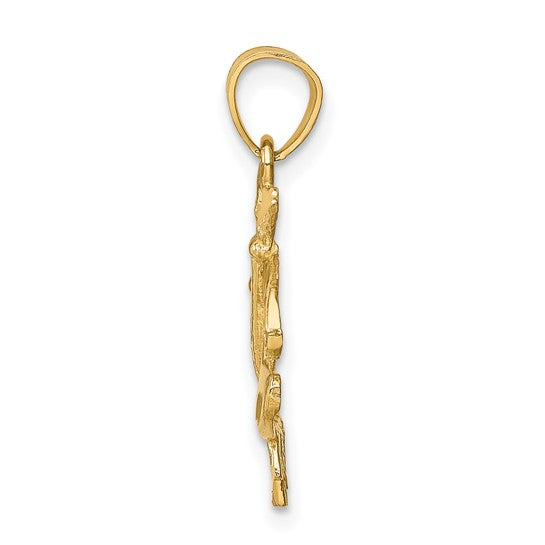14K Yellow Gold Artist Pallet Pendant