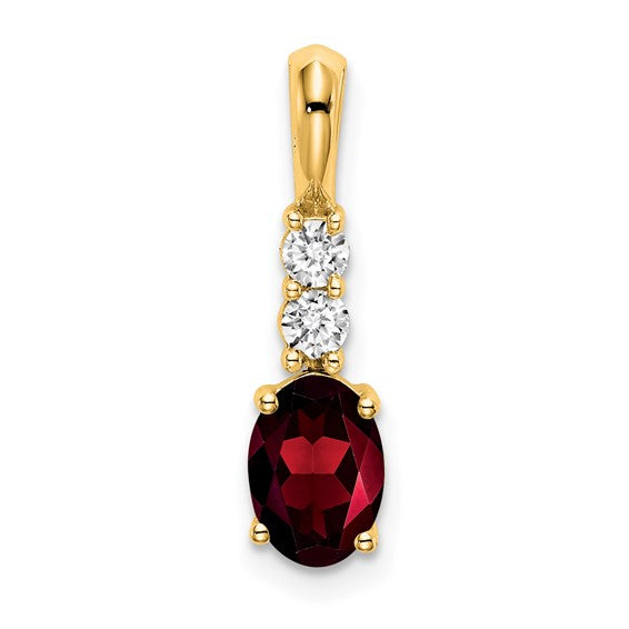 14K White/Yellow Gold Double Diamond & Granite Pendant