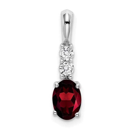 14K White/Yellow Gold Double Diamond & Granite Pendant
