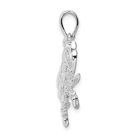Sterling Silver Rhodium Plated Crab Claw Pendant