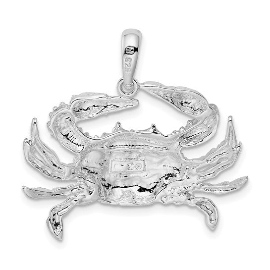 Sterling Silver Rhodium Plated Crab Claw Pendant