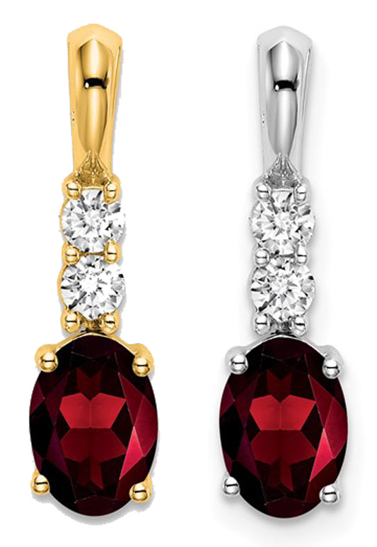 14K White/Yellow Gold Double Diamond & Granite Pendant
