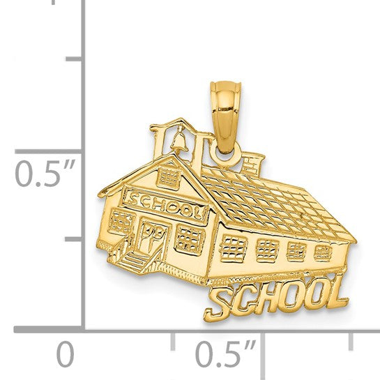 14K Yellow Gold School House Teacher Pendant