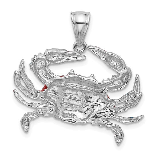 Sterling Silver Crab Enameled Pendant