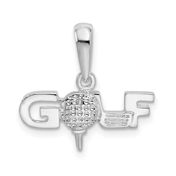 Sterling Silver Rhodium Plated Gold Tee Pendant