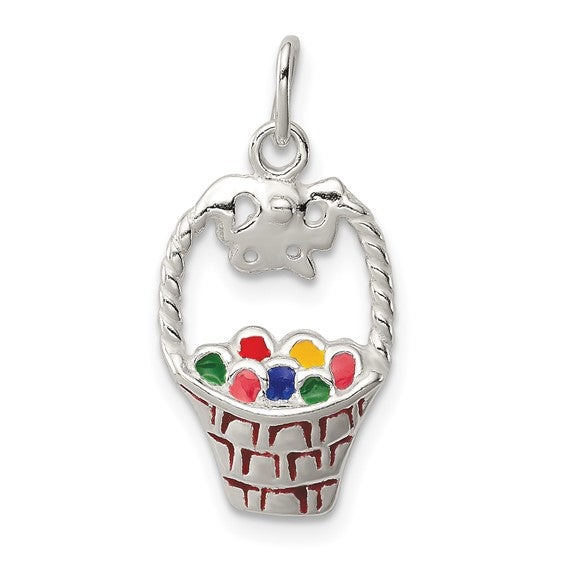 Sterling Silver Easter Basket Pendant