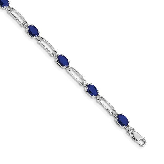14 Yellow Gold White Gold Open Natural Sapphire & Diamond Bracelet