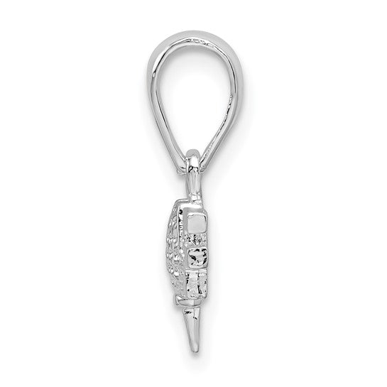 Sterling Silver Rhodium Plated Gold Tee Pendant