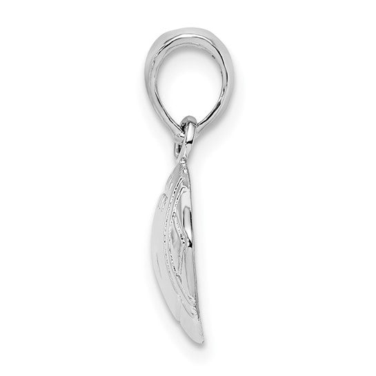 Sterling Silver Football Sports Pendant White Gold Plated