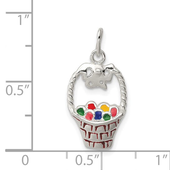 Sterling Silver Easter Basket Pendant
