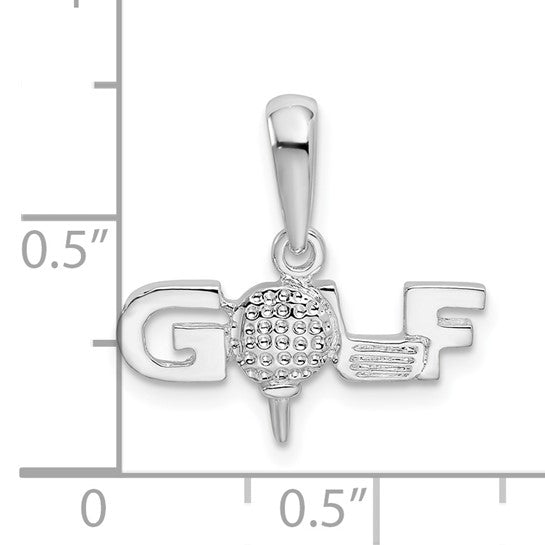 Sterling Silver Rhodium Plated Gold Tee Pendant