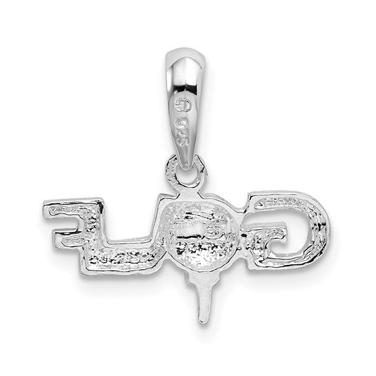 Sterling Silver Rhodium Plated Gold Tee Pendant