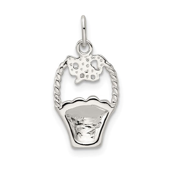 Sterling Silver Easter Basket Pendant