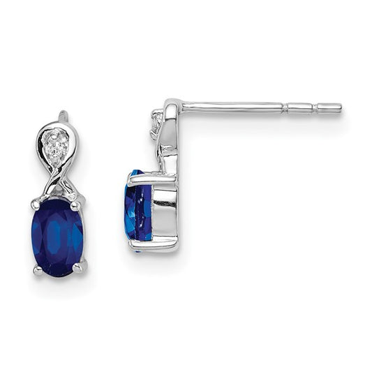 Sterling Silver Natural Sapphire & Diamond Drip Earrings