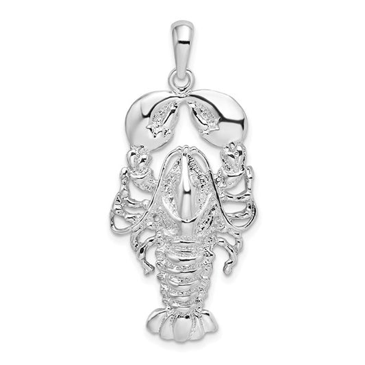 Sterling Silver Rhodium Plated Lobster Pendant