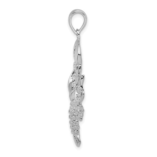 Sterling Silver Rhodium Plated Lobster Pendant