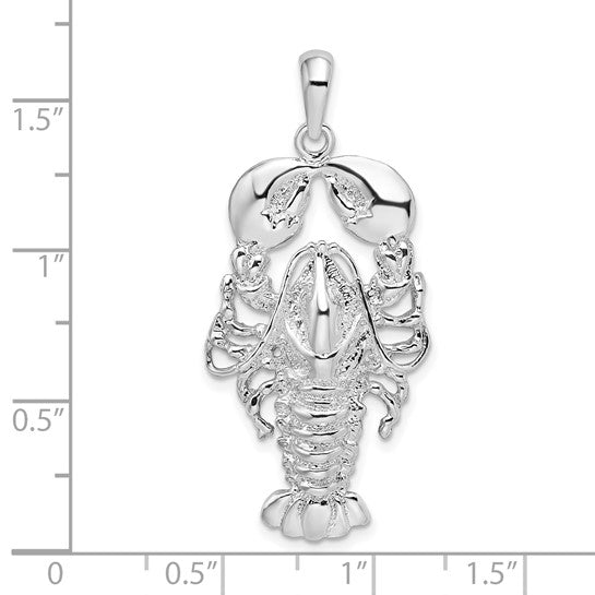 Sterling Silver Rhodium Plated Lobster Pendant