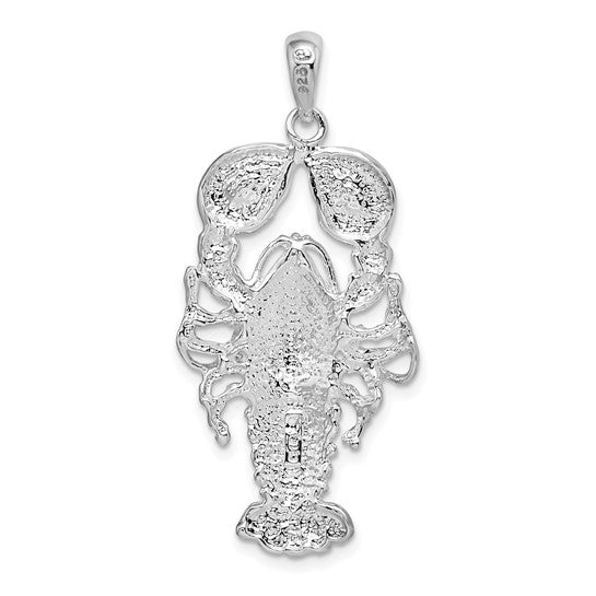 Sterling Silver Rhodium Plated Lobster Pendant