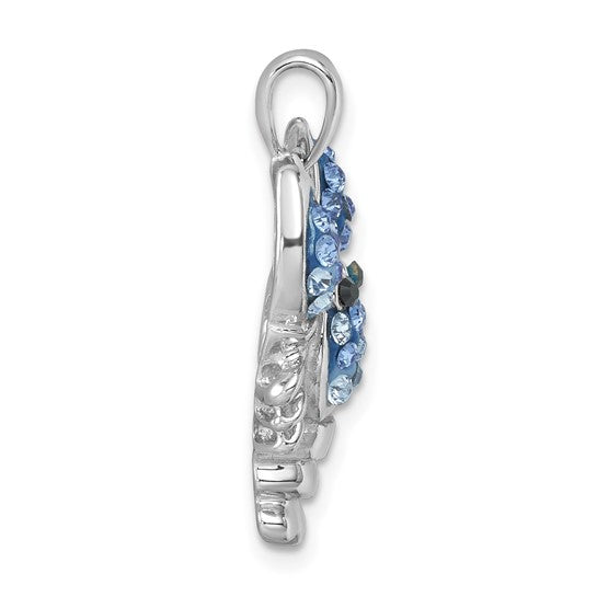 Sterling Silver Blue Lobster Crystal Pendant
