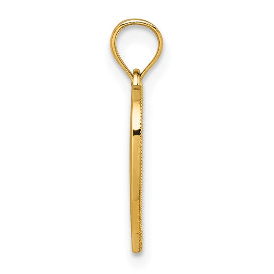 14K Yellow Gold Open Heart RN Registered Nurse Pendant