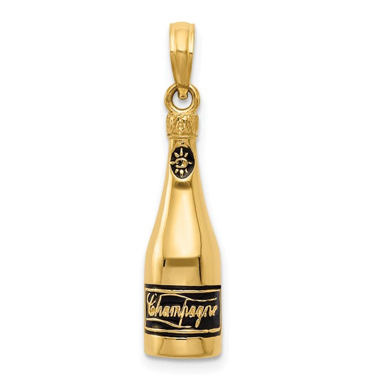 14K Yellow Gold Champagne Bottle