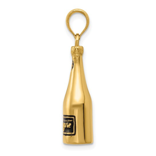 14K Yellow Gold Champagne Bottle
