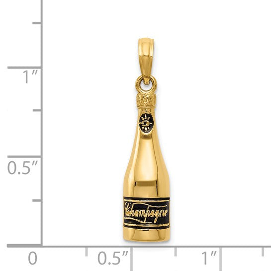 14K Yellow Gold Champagne Bottle