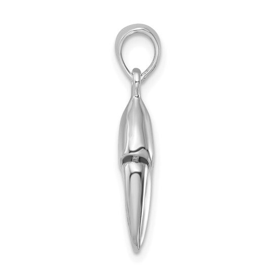 Sterling Silver Rhodium Plated Moveable 3D Lobster Claw Pendant