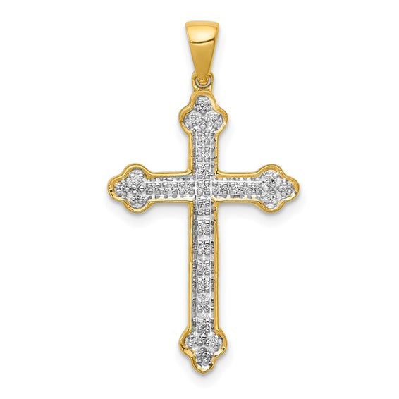 10K/14K Yellow Gold With 1/10 Carat White Diamond Accent