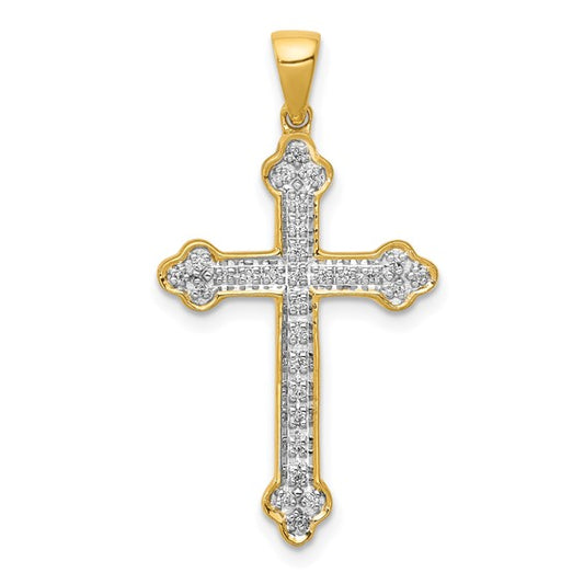 10K/14K Yellow Gold With 1/10 Carat White Diamond Accent