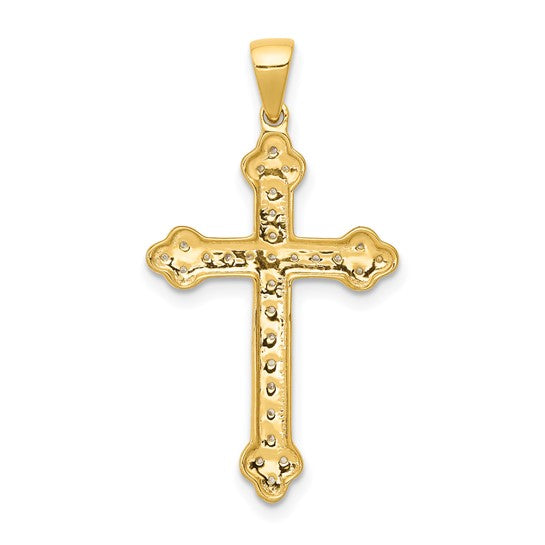 10K/14K Yellow Gold With 1/10 Carat White Diamond Accent