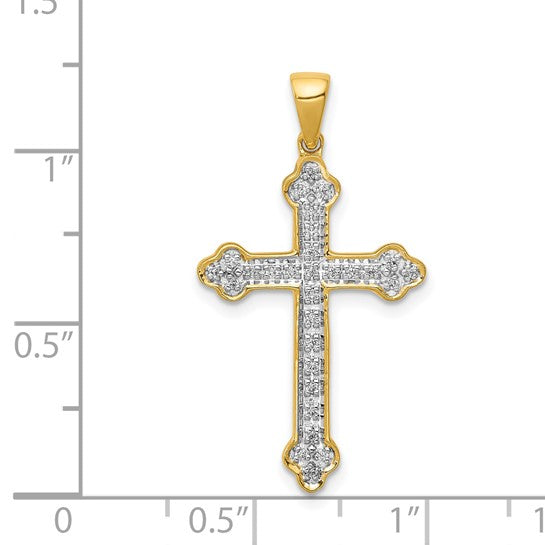 10K/14K Yellow Gold With 1/10 Carat White Diamond Accent