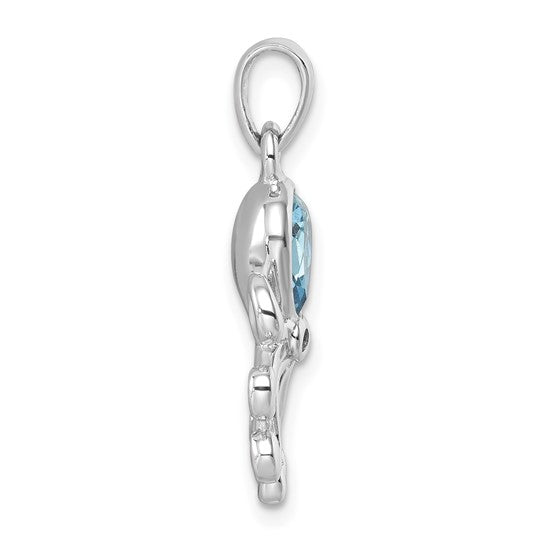 Sterling Silver Crystal Octopus Pendant