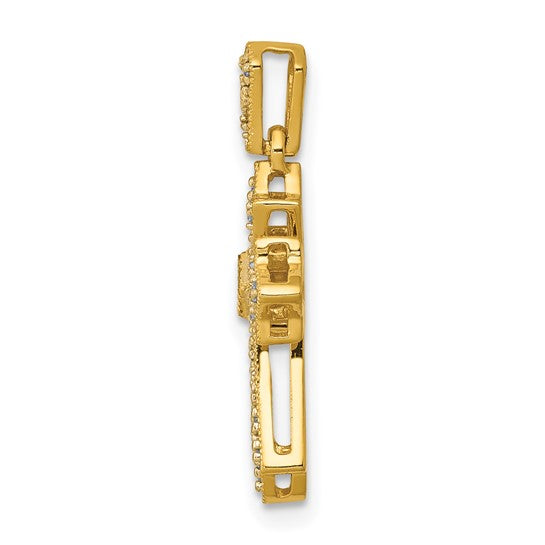 10K/14K White/Yellow Gold 1/10 Carat Diamond Cluster Pendant