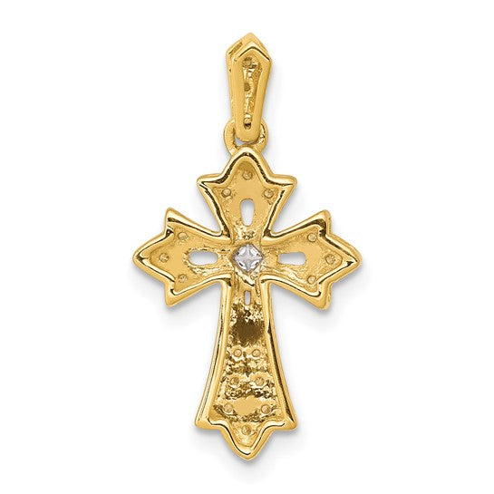 10K/14K White/Yellow Gold 1/10 Carat Diamond Cluster Pendant