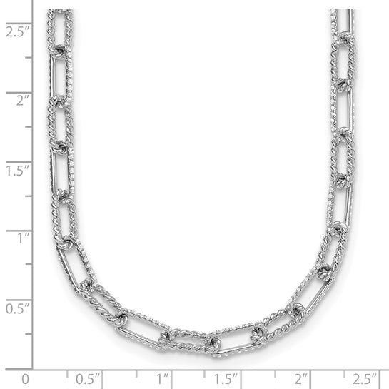 14K White Gold Diamond 1.44 Carat Pave Paperclip Chain