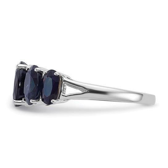 Sterling Silver Lab Grown Sapphire 5 Stone Ring