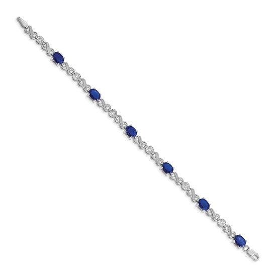 14K Yellow Gold White Gold Figure Eight Natural Sapphire & Diamond Bracelet