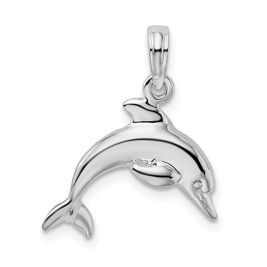 Sterling Silver Jumping Dolphin Pendant